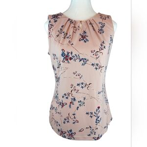 Ivanka Trump Floral Sleeveless Blouse - Pink, Small/ Medium